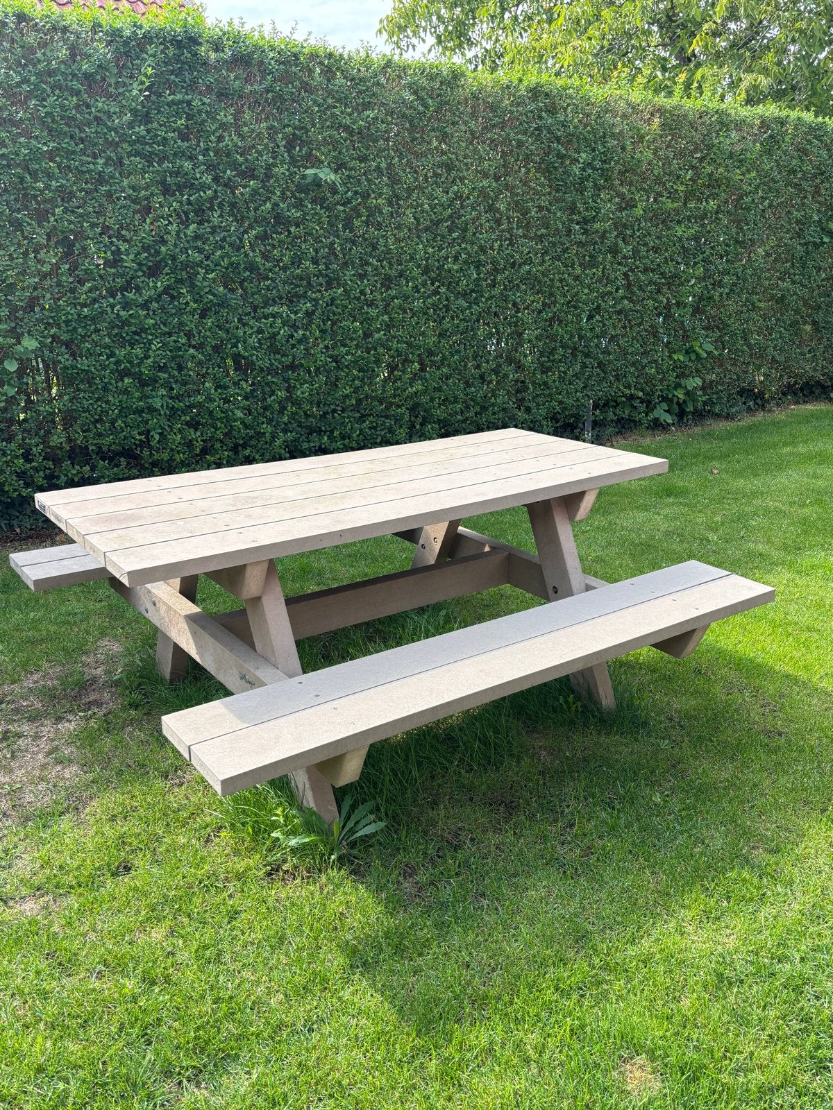 Nedaplast Relax Picknicktafel 180 cm - Beige Kunststof, Ophalen, Zo goed als nieuw, Rechthoekig, Overige materialen