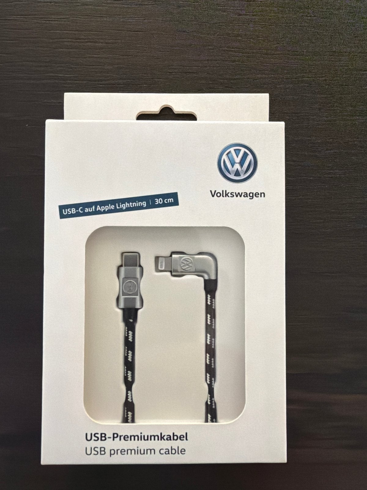 Volkswagen USB-C naar Apple Lightning kabel 30 cm, Ophalen, Nieuw, Minder dan 2 meter, Overige kabels