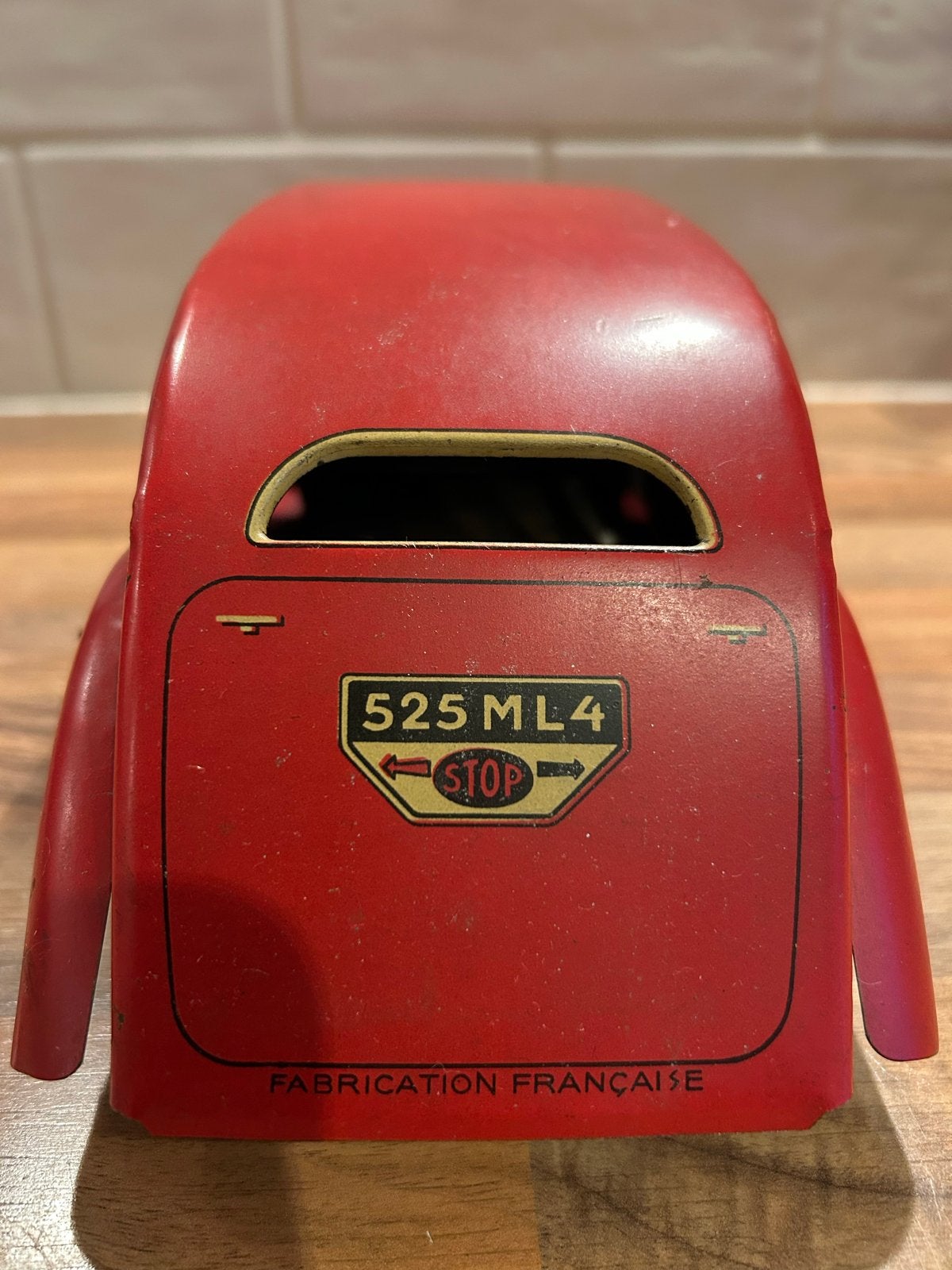 Vintage Franse blikken speelgoedauto, rood, jaren '30, Ophalen