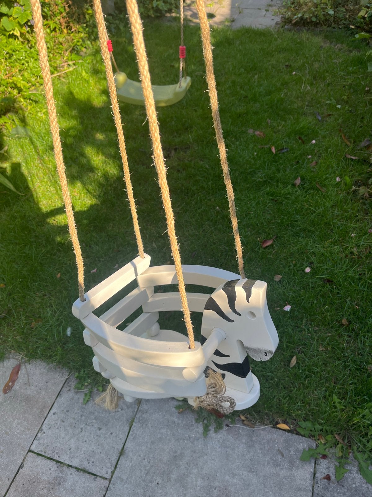 Houten schommeltje met zebra design, Ophalen, Gebruikt, Schommel