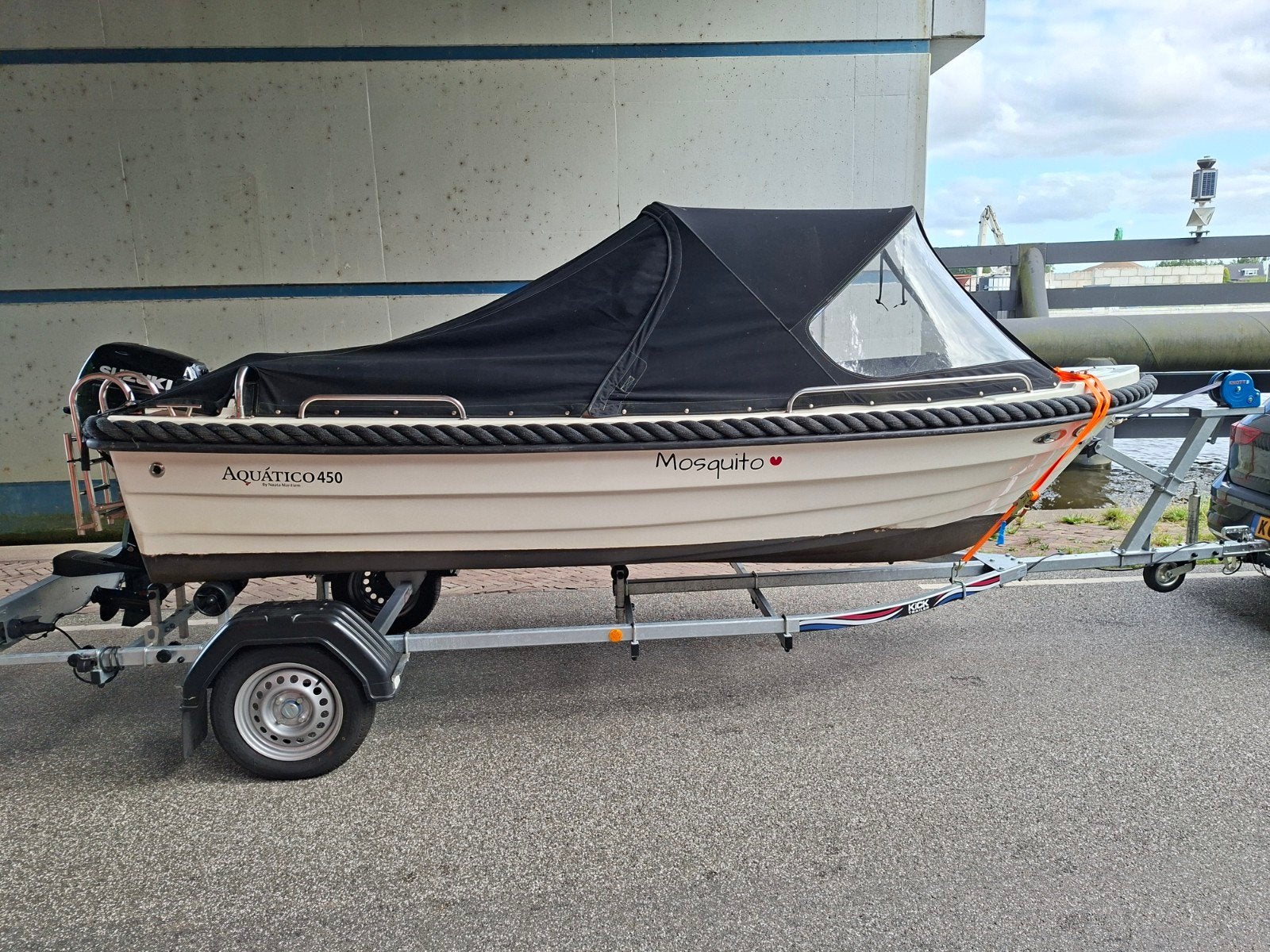 complete set, sloep/tender + buitenboordmotor 2022+trailer, Watersport en Boten, Hengelsport | Algemeen, Ophalen, Koffer of Tas