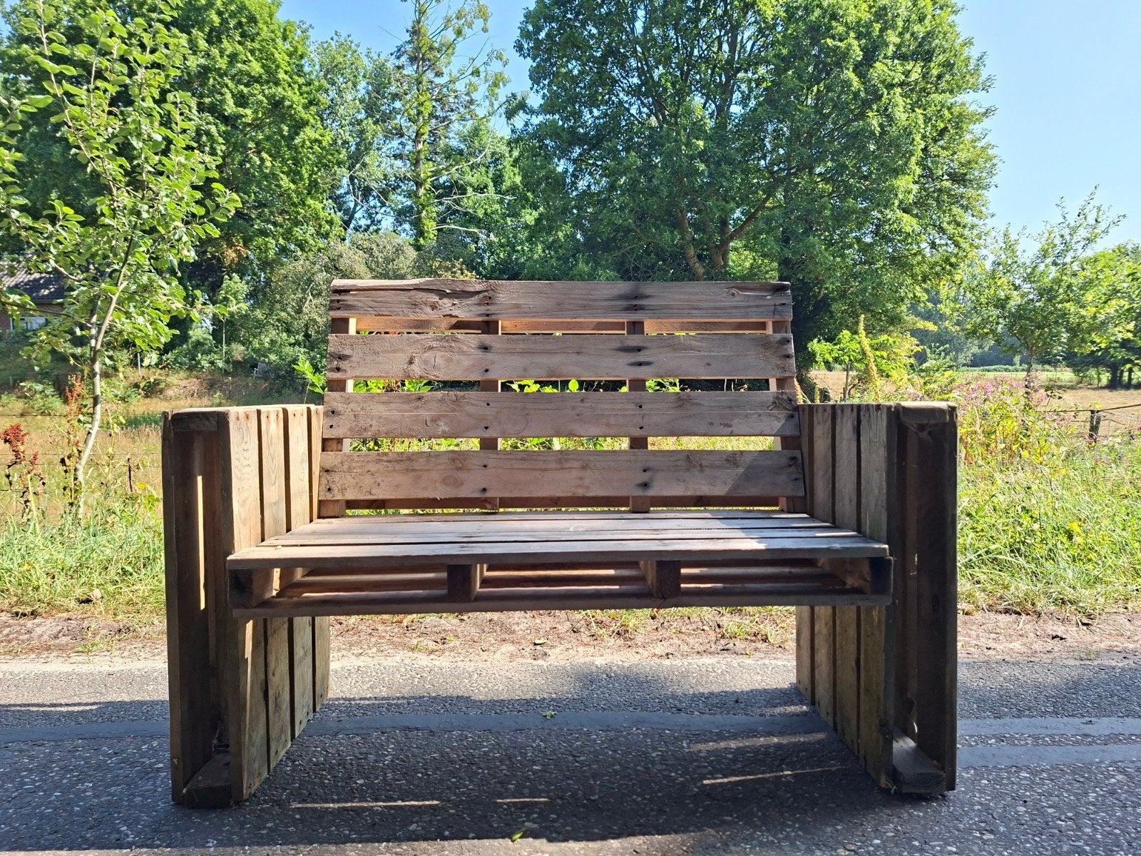 Robuuste palletbank voor buiten NIEUW, Tuin en Terras, Ophalen, Gebruikt