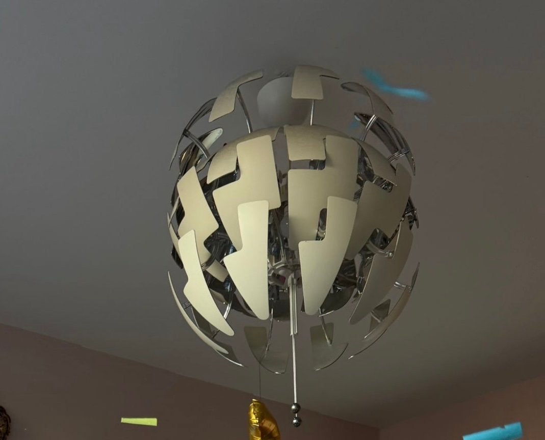 IKEA PS 2014 Hanglamp - Wit/Zilver, Verstelbaar, Huis en Inrichting, Lampen | Hanglampen, Ophalen, Gebruikt, Metaal, E27 (groot)
