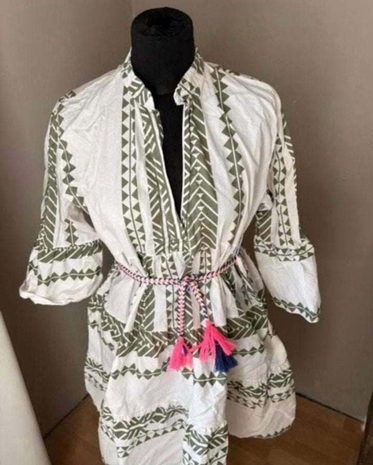 Italy Series mooi katoenen Ibiza BooHoo jurkje mt 42 ZGAN, Ophalen of Verzenden, Zo goed als nieuw, Maat 42/44 (L), Meerkleurig