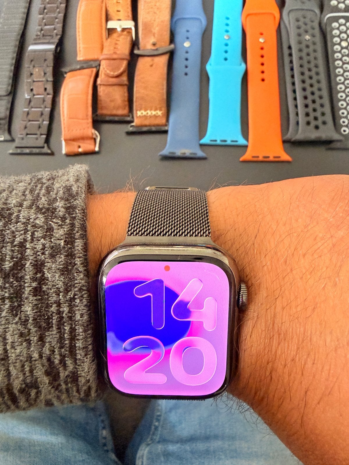 Apple Watch 7 stainless steel 45mm (GPS + Cellular) +bandjes, Zwart, IOS, Ophalen of Verzenden, Zo goed als nieuw
