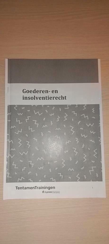 GRATIS EUR Rechten samenvatting goederen en insolventierecht, Ophalen, Zo goed als nieuw, WO, Tentamentrainingen