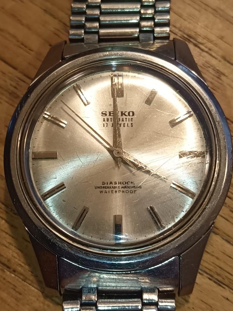 Vintage Seiko Seahorse Polshorloge diashock, Seiko, Staal, Met bandje, Polshorloge