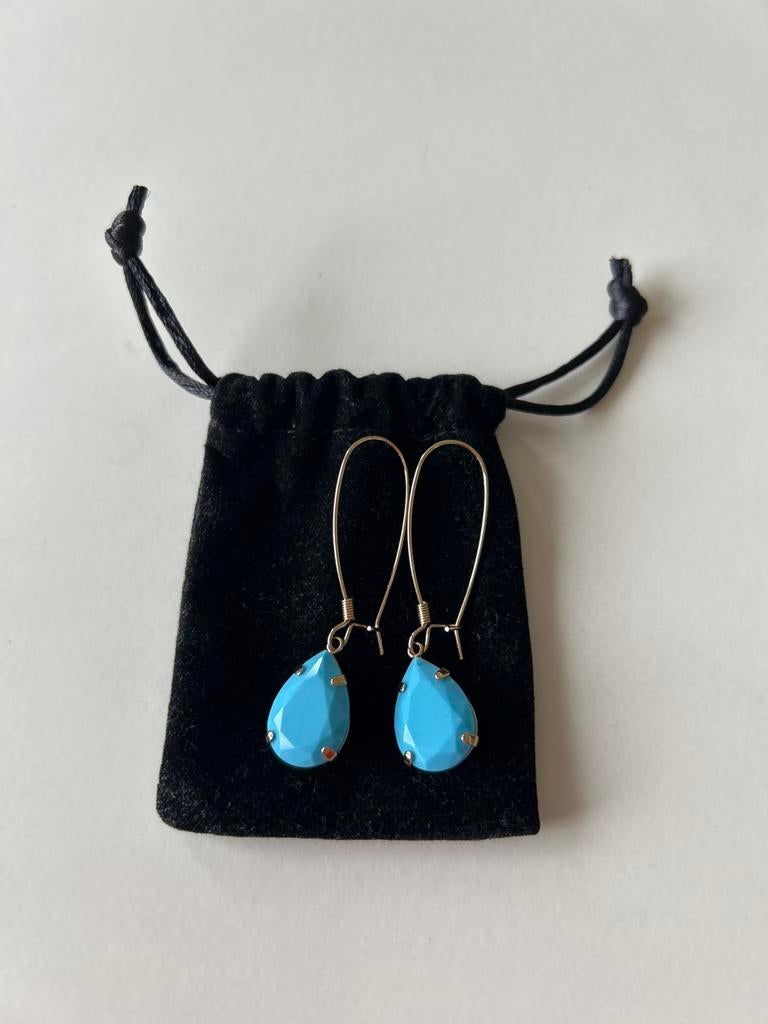 Blauwe Otazu Oorbellen - Hangers - nieuwstaat, Sieraden, Tassen en Uiterlijk, Met kristal, Overige materialen, Hangers, Blauw