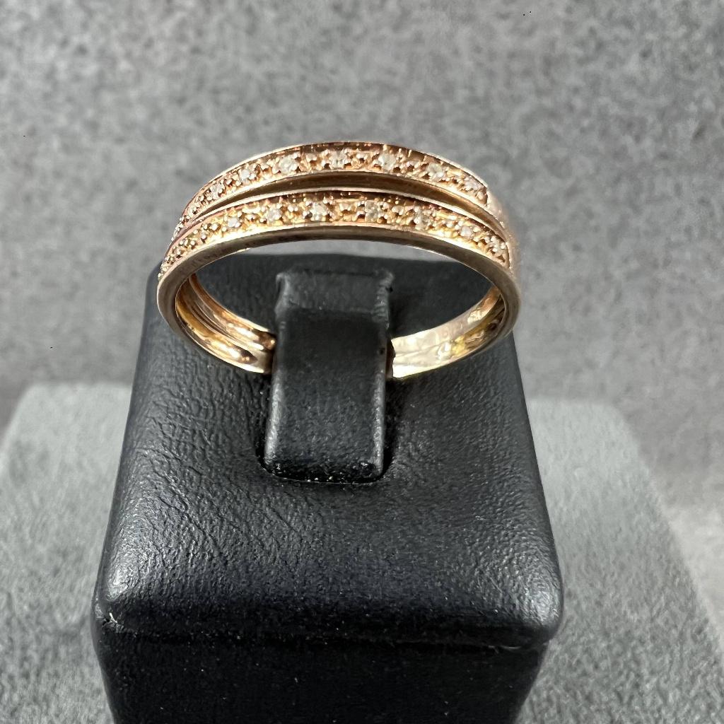Gouden ring | 14K* | 1,76gr | bandring | rosekleur | 399652