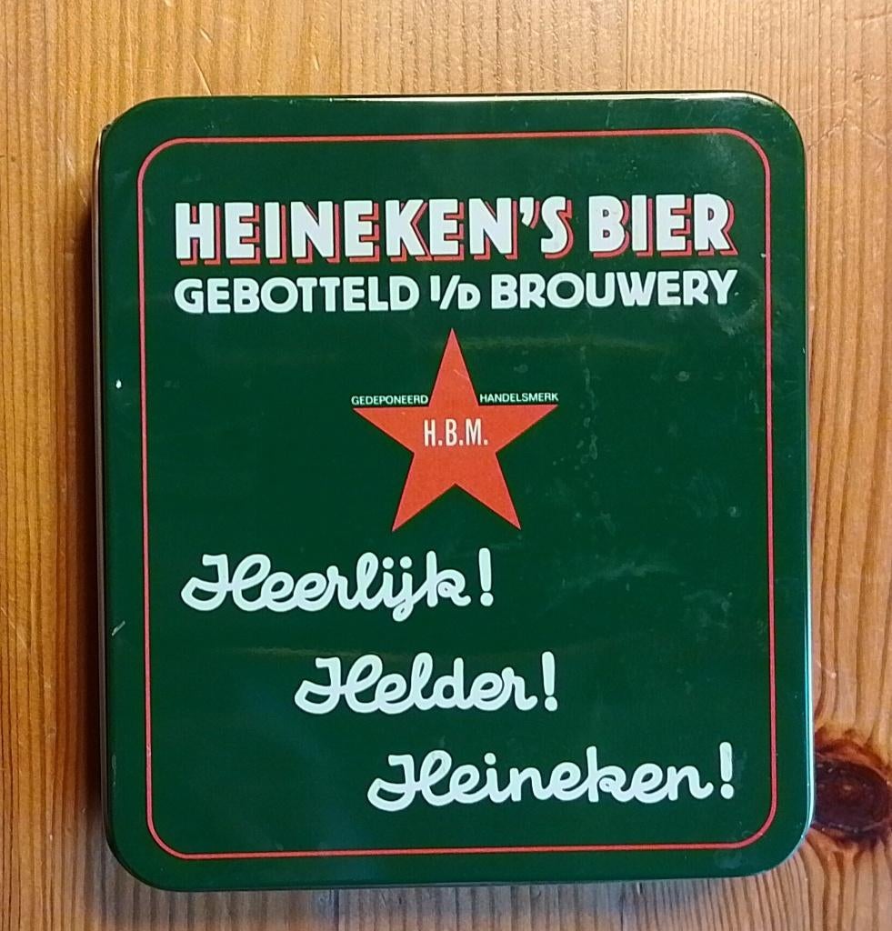 Heineken Blik met Bierviltjes, Ophalen of Verzenden, Zo goed als nieuw, Overige typen, Heineken
