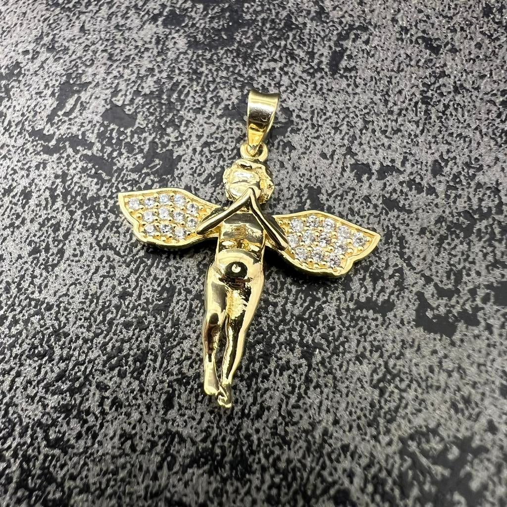 14 karaat gouden engel hanger kettinghanger, Ophalen of Verzenden, Nieuw, Goud