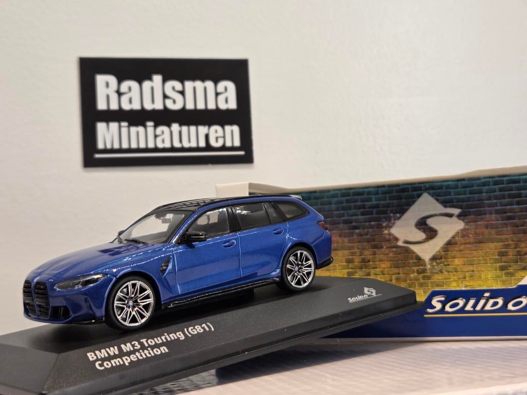 Bmw M3 Touring (G81) competition - Blue - 1:43 Solido, Hobby en Vrije tijd, Modelauto's | 1:43, Auto, Solido, Ophalen of Verzenden