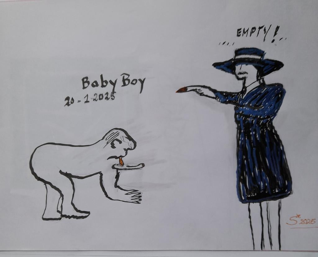 BabyBoy... EMPTY!  S*IRENE CARTOON, Antiek en Kunst, Verzenden