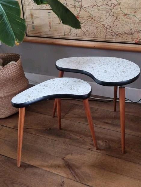vintage nestling set/retro bijzettafeltjes, Huis en Inrichting, Tafels | Bijzettafels, Ophalen, Overige vormen