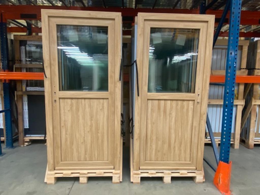 pvc deur, pvc raam, pvc schuifraam, raam, Woodec, Turner oak, Minder dan 80 cm, Nieuw, Ophalen of Verzenden, Dubbelglas