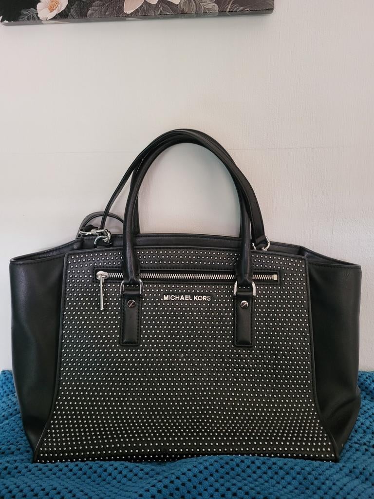 Michael Kors Handtas Zwart met Studs - Nieuwstaat!, Ophalen of Verzenden