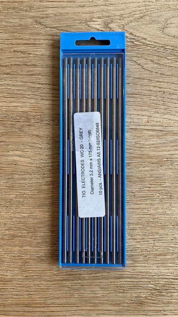 Tig Elektroden 3,2mm 10 st. Grijs - alle metalen, Ophalen of Verzenden, Nieuw, Tig