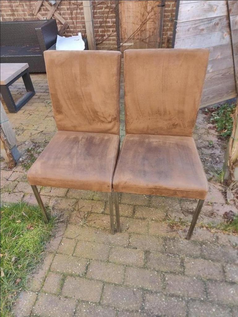 Gratis Stoelen - Set van 2, Huis en Inrichting, Stoelen, Ophalen, Gebruikt, Twee, Bruin