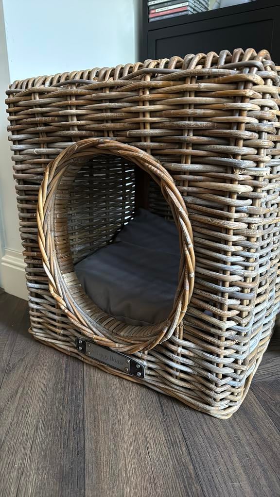 Happyhouse kattenmand hondenmand mand riet, Dieren en Toebehoren, Ophalen, Zo goed als nieuw, Riet