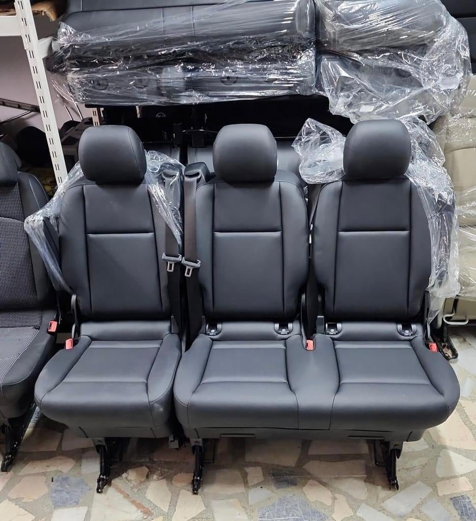 stoelen zwart lederen 2+1 mercedes vito taurer 447 alcantra, Ophalen of Verzenden, Nieuw
