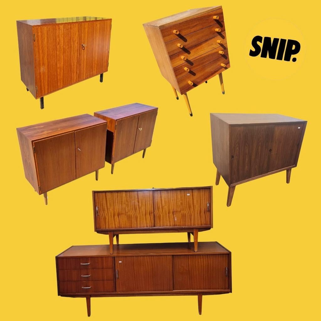 Grote Voorraad vintage kasten/dressoirs jaren 50 60 60, Ophalen, ,, Zo goed als nieuw, ,