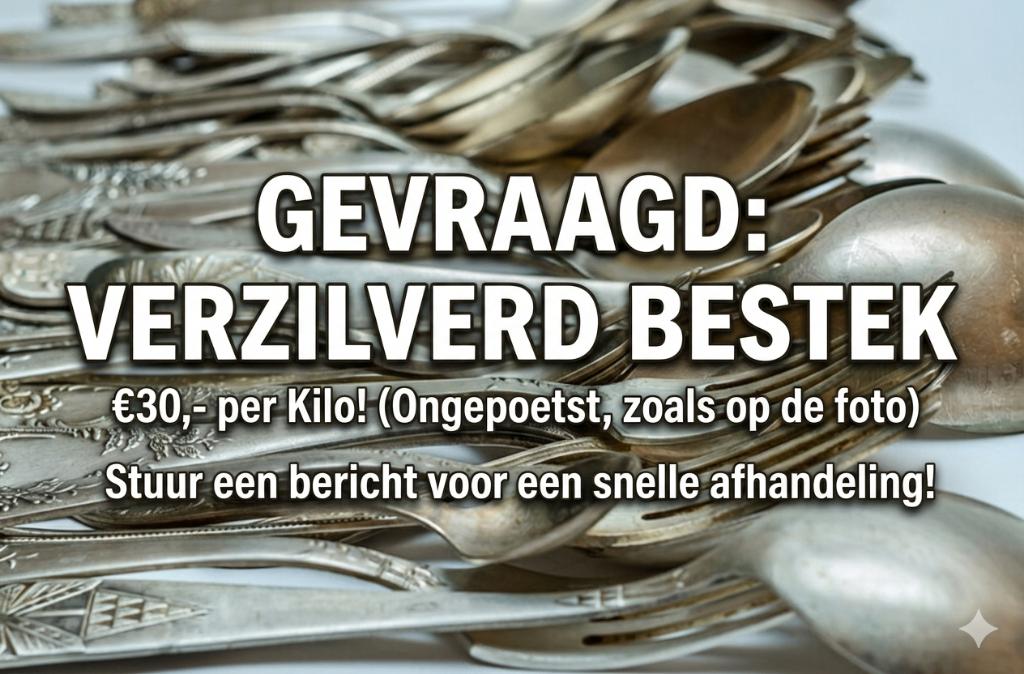 Wij kopen verzilverd bestek. €30,- per kilo!, Ophalen of Verzenden