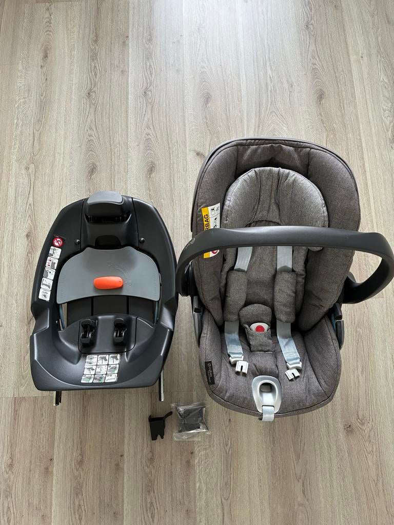 Cybex Cloud Q autostoel + Base Q-Fix - Phantom Grey, Verstelbare rugleuning, Zo goed als nieuw, Isofix, 0 t/m 13 kg