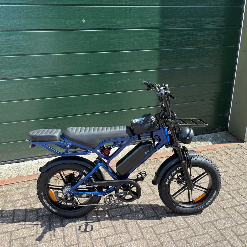Fatbike V20 Porsche Blauw (rijklaar), Fietsen en Brommers, Gebruikt, 51 tot 55 cm, 30 tot 50 km per accu, Ophalen
