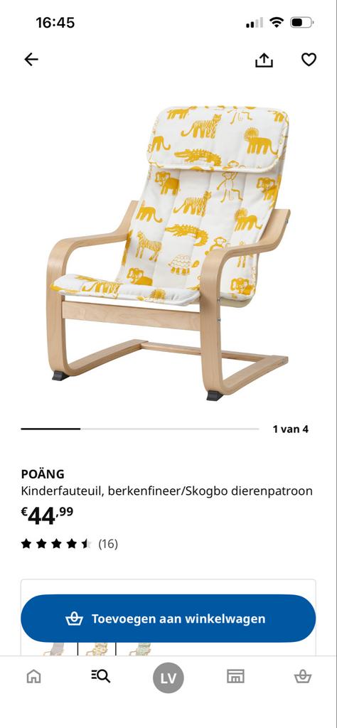 Ikea poang kinderstoel, Kinderen en Baby's, Ophalen, Zo goed als nieuw, Stoel(en)