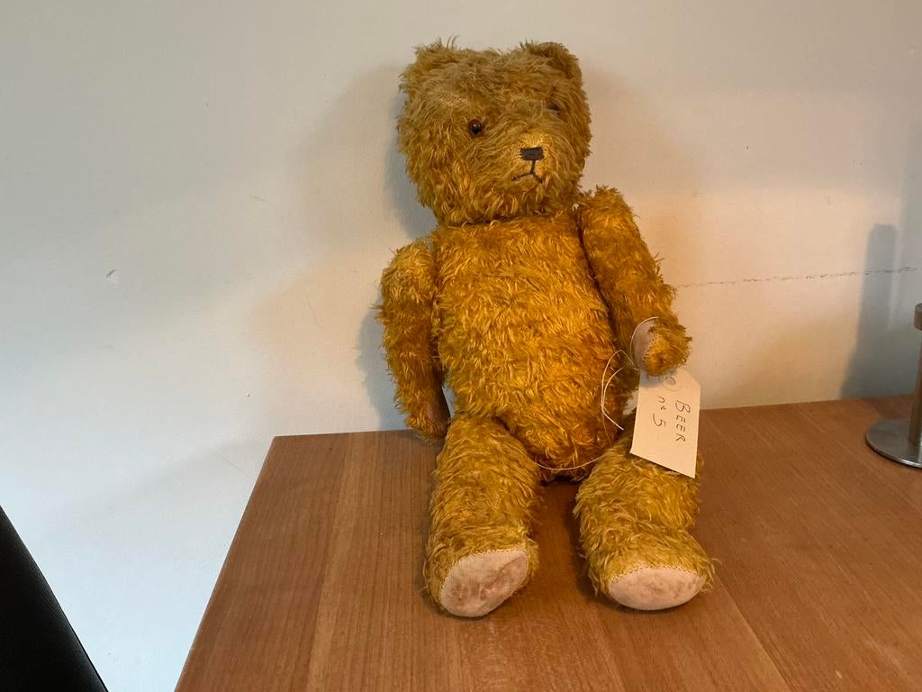 Oude beer - Teddybeer - met stro gevuld, Ophalen of Verzenden, Gebruikt, Stoffen beer, Overige merken