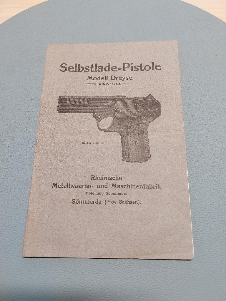 Selbstlade - Pistole Modell Dreyse D.R.P. 185411, Ophalen of Verzenden, Nederland