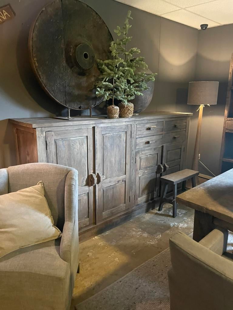 Vergrijsd houten meubels tafels kasten decoratie landelijk, 100 tot 150 cm, Zo goed als nieuw, Minder dan 50 cm, Rechthoekig