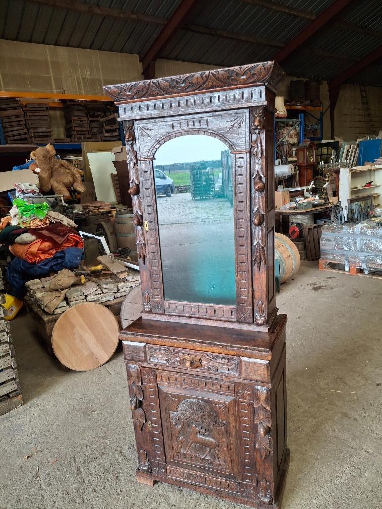 Gewerenkast 2delig ca 1870 Indonesië??? hg. 190, zie fo-oms, Antiek en Kunst, Antiek | Meubels | Stoelen en Banken, Ophalen