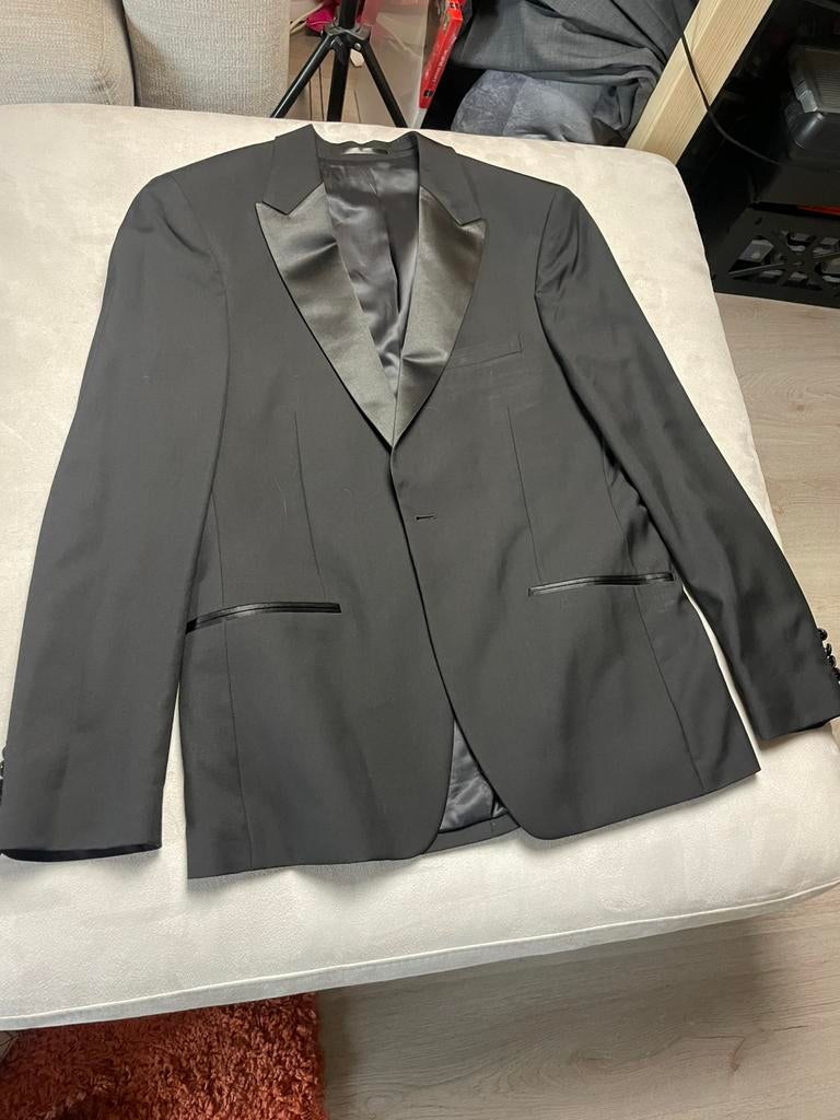 Heren smoking - maat 54, Kleding | Heren, Kostuums en Colberts, Ophalen of Verzenden, Zo goed als nieuw, Maat 52/54 (L), Zwart