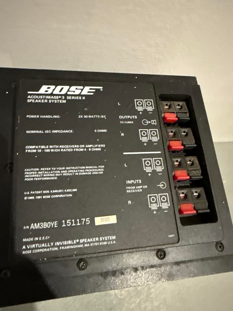 Bose Acoustimass 3 Series II - 3 stuks, Audio, Tv en Foto, Luidsprekers, Gebruikt, Front, Rear of Stereo speakers, 120 watt of meer