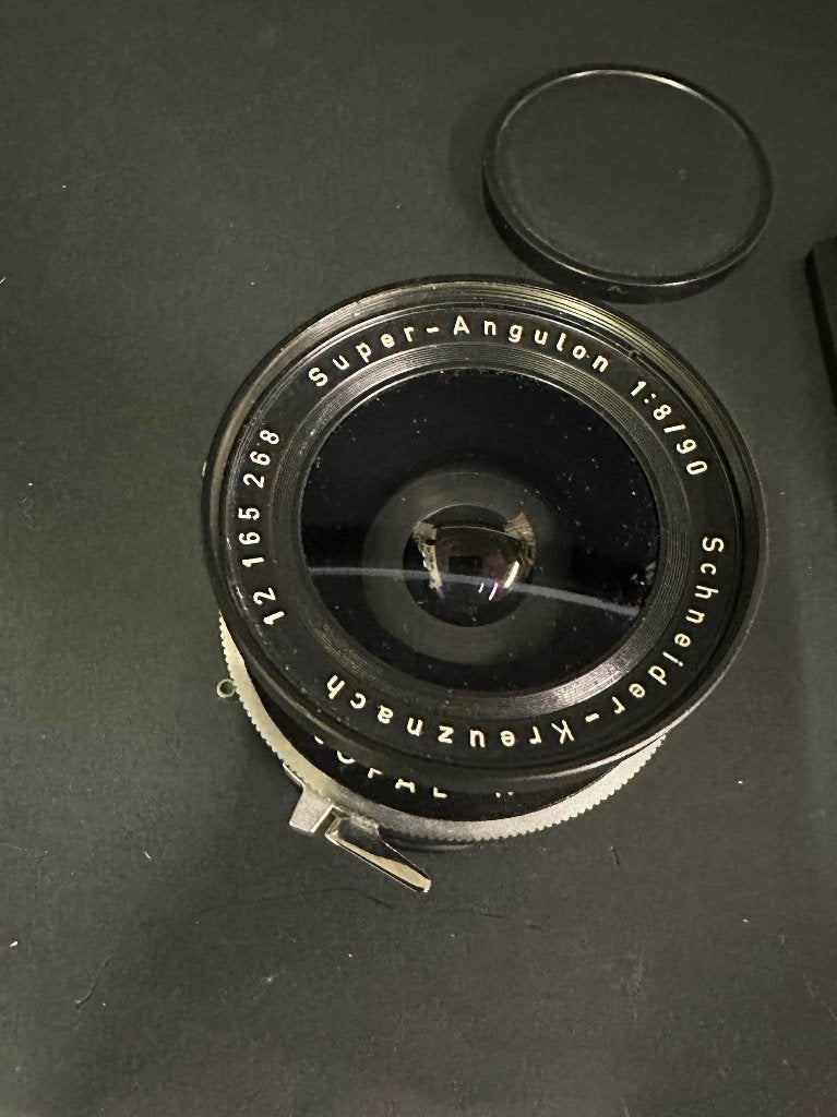 Schneider-Kreuznach Super-Angulon F8 90mm - Copal 1 sluiter, Ophalen of Verzenden, Zo goed als nieuw, Groothoeklens