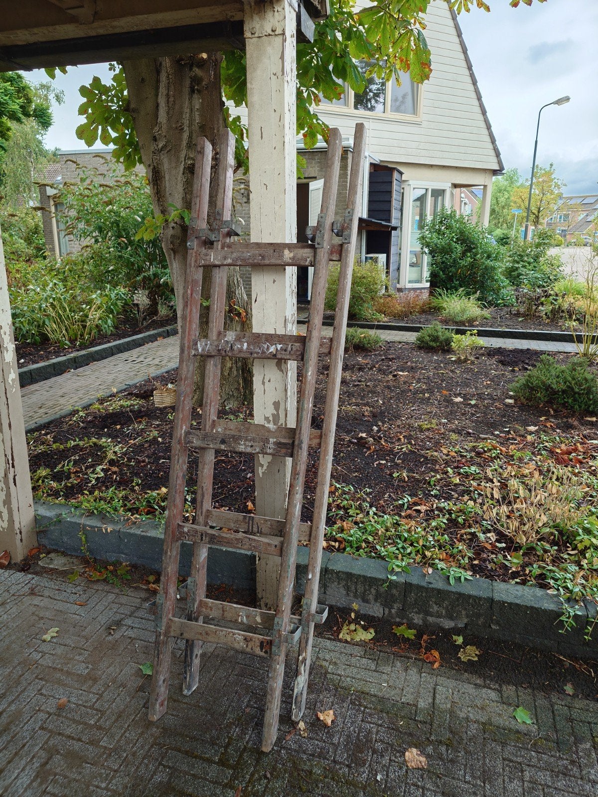 oude houten ladder, Ophalen, Gebruikt, Ladder, 2 tot 4 meter