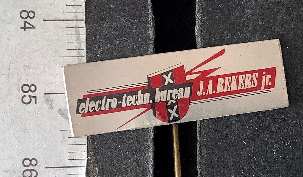 speld, Amsterdam, J.A. Rekers jr. electro tech, bureau (AW, Ophalen of Verzenden, Gebruikt, Overige onderwerpen, Speldje of Pin
