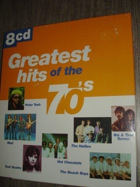 The 144 Greatest Hits of the 70's- Jaren 70 Hits- BOX- 8-CD, Cd's en Dvd's, Cd's | Verzamelalbums, Verzenden, Zo goed als nieuw