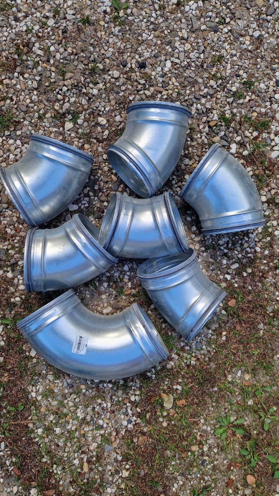 Zinken bochten voor ventilatie maat 150, Ophalen, Minder dan 2 meter, 80 mm of meer, Bochten