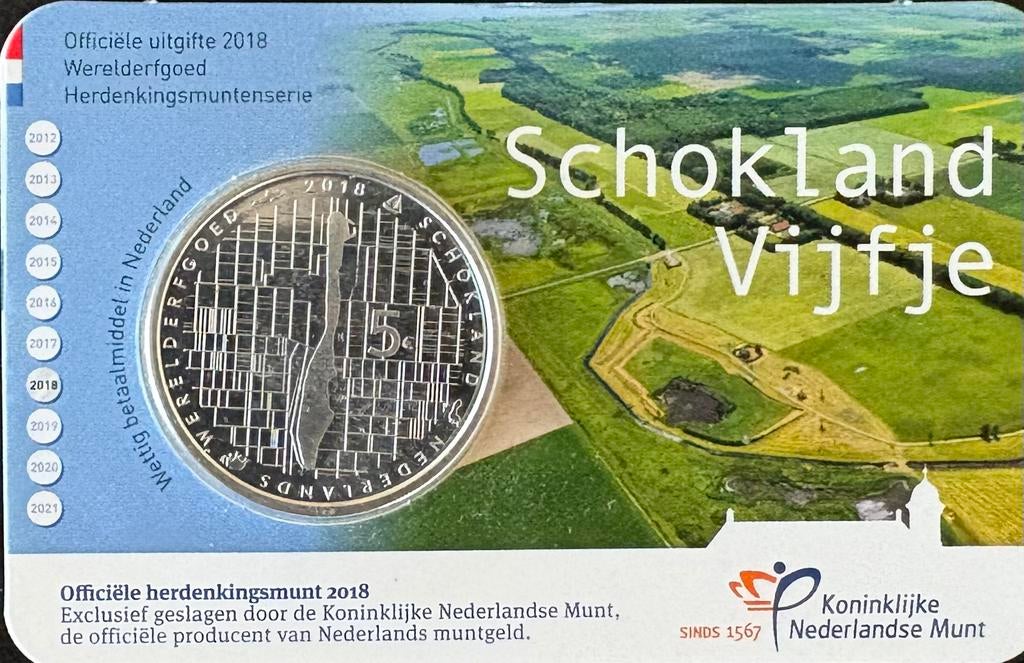 Coincard Schokland Vijfje 2018, Ophalen of Verzenden, Nederland, Munten