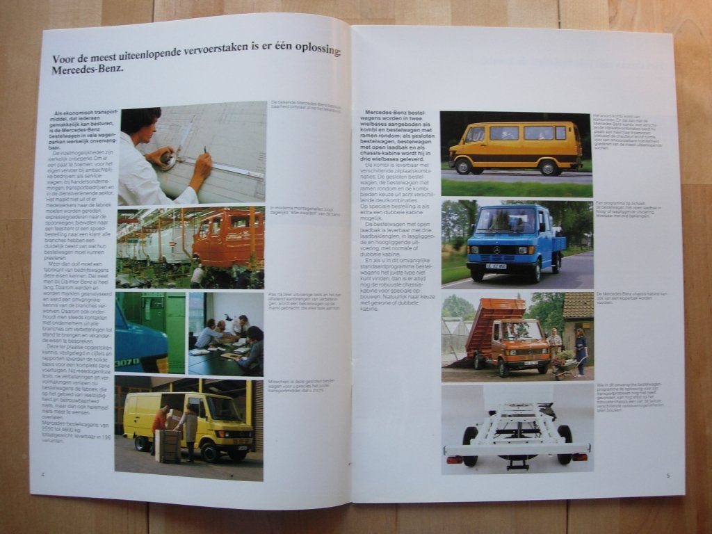 Mercedes Brochure 1984 207 209 210 307 309 310 407 409 D 410, Boeken, Zo goed als nieuw, Mercedes-Benz, Mercedes, Ophalen of Verzenden