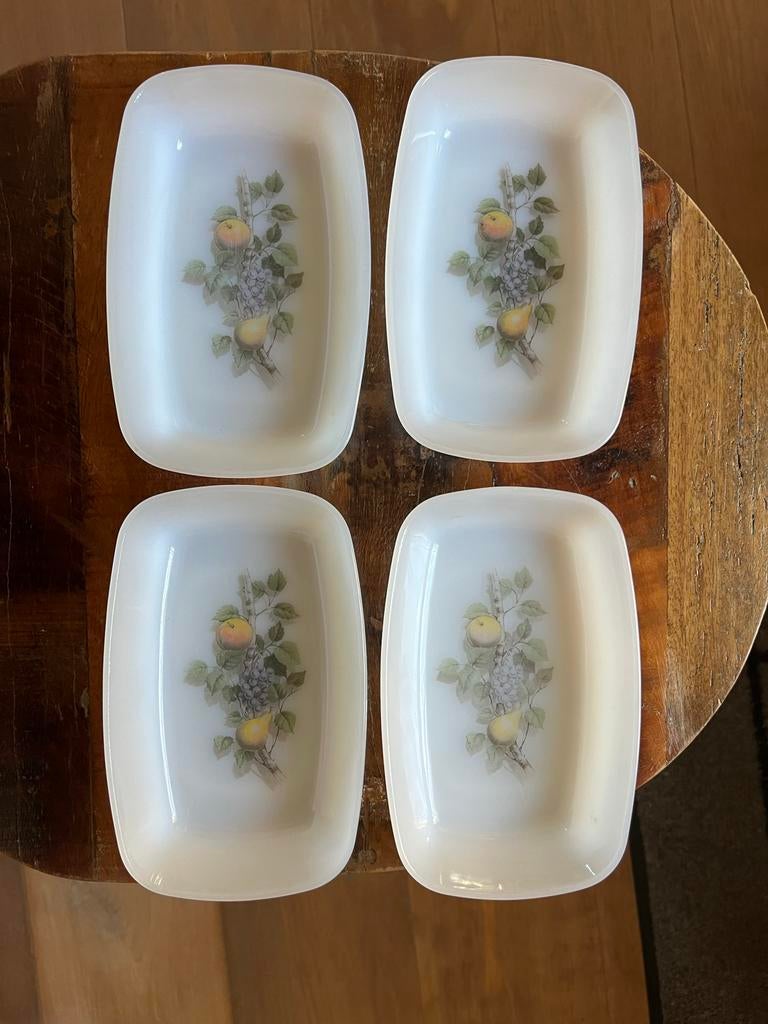 Vintage Arcopal France Schaaltjes Set, Huis en Inrichting, Woonaccessoires | Schalen en Manden, Gebruikt, Schaal, Rechthoekig