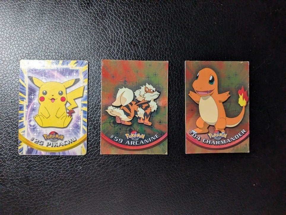 Pokémon Topps Holo Lot 1999 - Pikachu, Charmander, Arcanine, Ophalen of Verzenden, Gebruikt, Meerdere kaarten, Foil