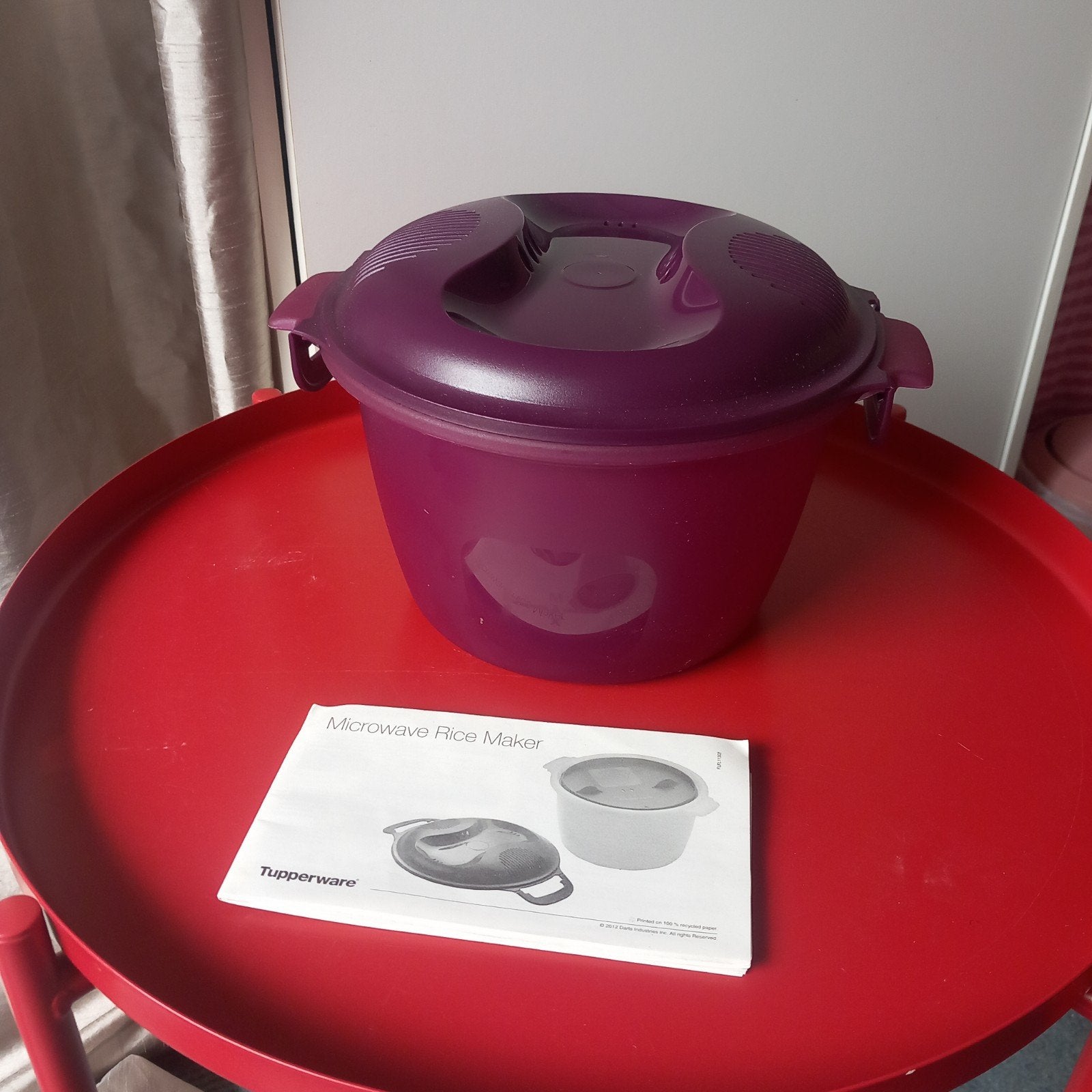 Microwave Rice Maker Tupperware rijstkoker, Paars, 2200 ml, Ophalen of Verzenden, Zo goed als nieuw