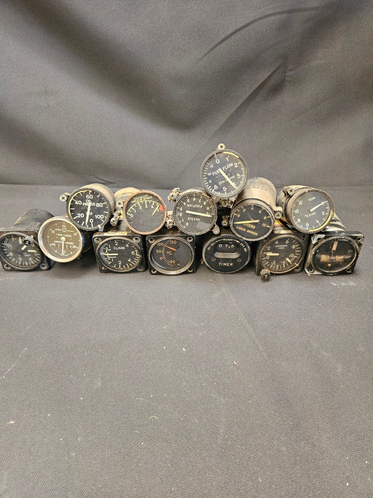 Vintage Vliegtuigmeters - Diverse Instrumenten, Ophalen of Verzenden