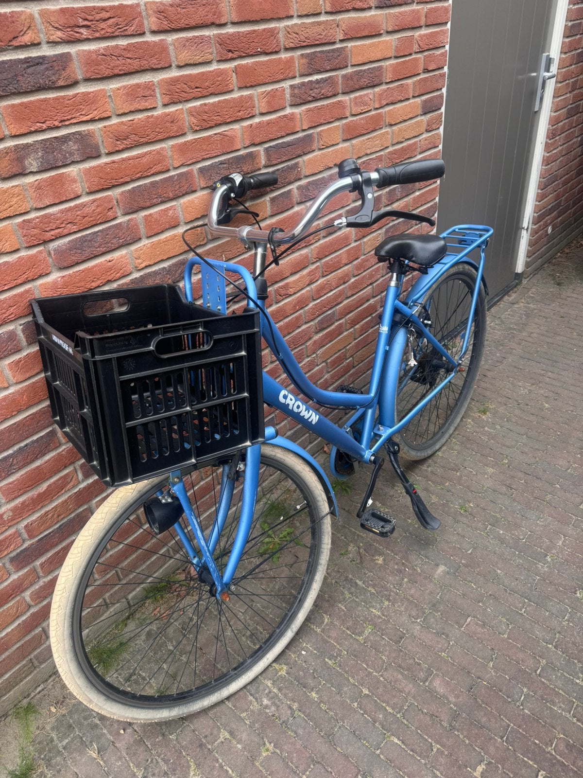 Crown blauwe damesfiets 28 inch, Ophalen, Zo goed als nieuw, Overige merken, Versnellingen
