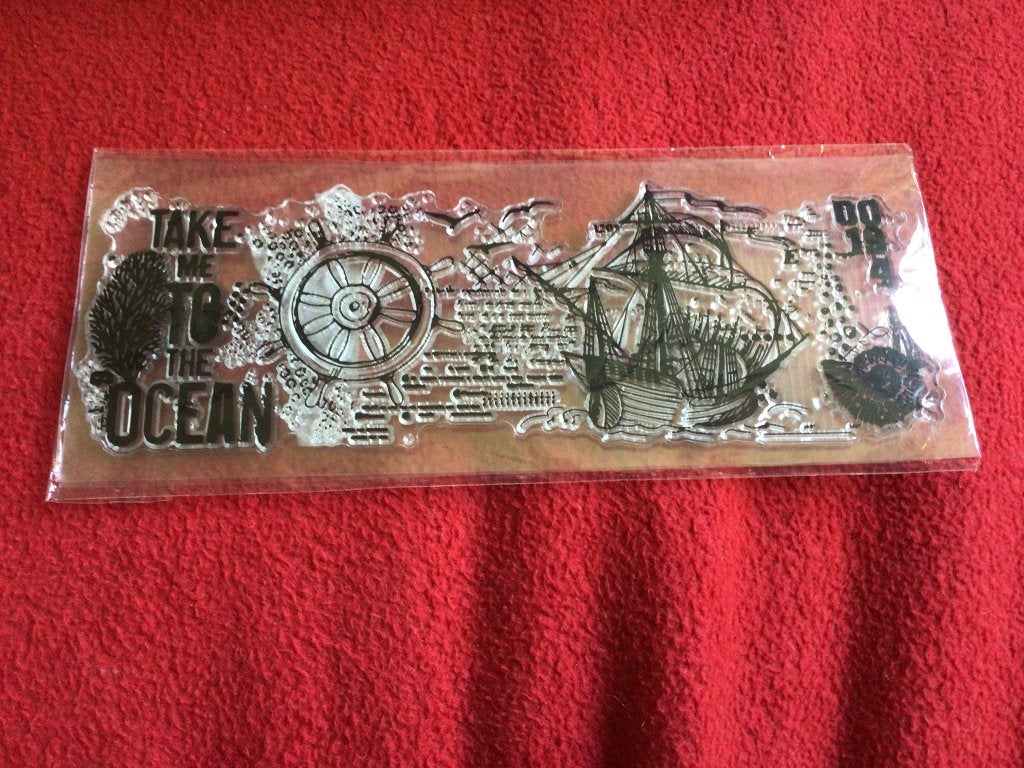 Stempel Slimline oceaan, Hobby en Vrije tijd, Stempelen, Ophalen of Verzenden, Nieuw, Clearstamp