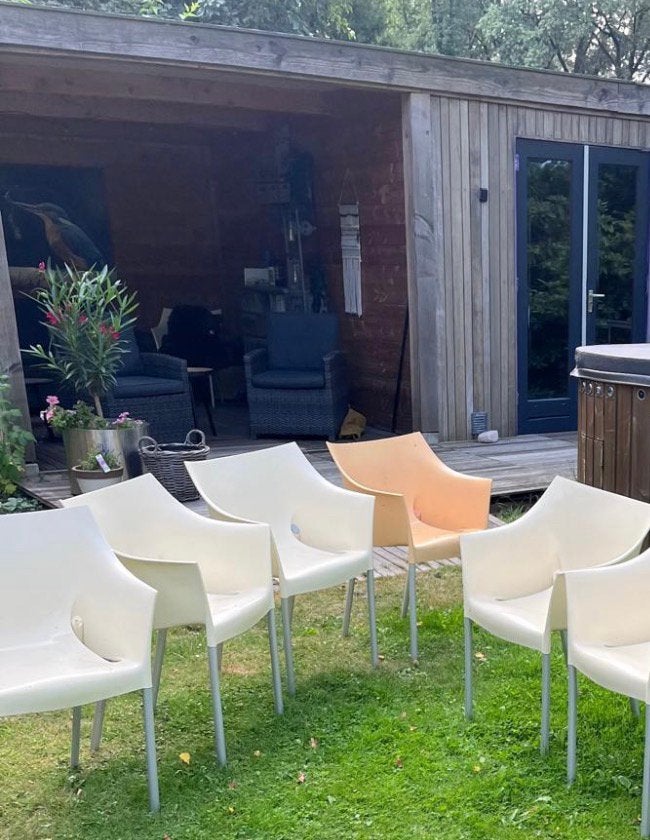 Dr. NO design stoelen van Kartell 9 stuks, Ophalen, Wit, Zo goed als nieuw, Metaal