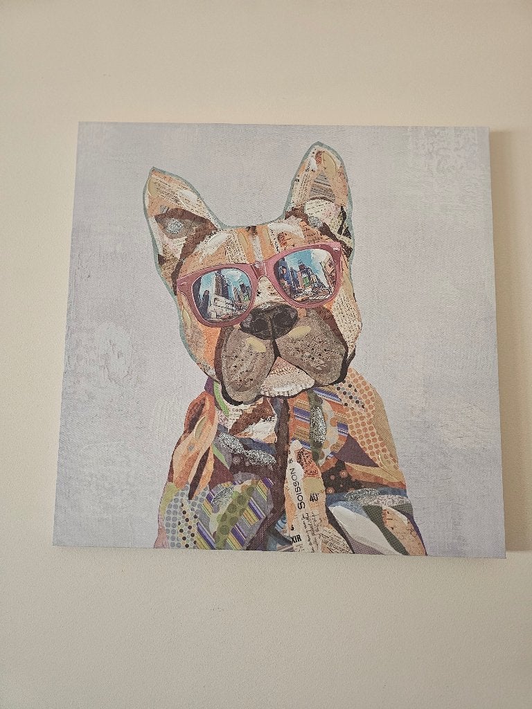 Franse bulldog canvas, Ophalen, 50 – 75, Nieuw, Schilderij